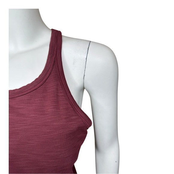 Prana Becksa Tank Top XL Ribbed Scoop Shelf Bra Mulberry - Picture 4 of 7